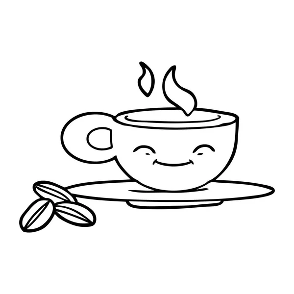 Vector Ilustración Taza Espresso Dibujos Animados — Vector de stock