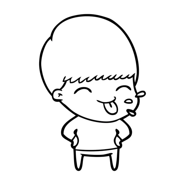 Vector Illustration Funny Cartoon Boy — Stock Vector