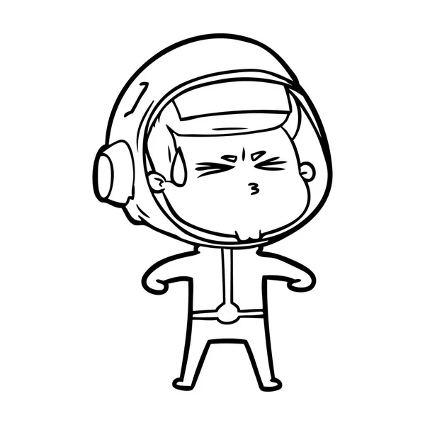 Vectorillustratie Van Cartoon Benadrukt Astronaut — Stockvector