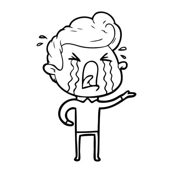 Illustrazione Vettoriale Dell Uomo Che Piange Cartone Animato — Vettoriale Stock