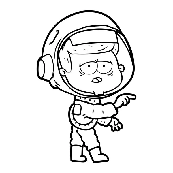 Ilustración Vectorial Dibujos Animados Astronauta Cansado — Archivo Imágenes Vectoriales
