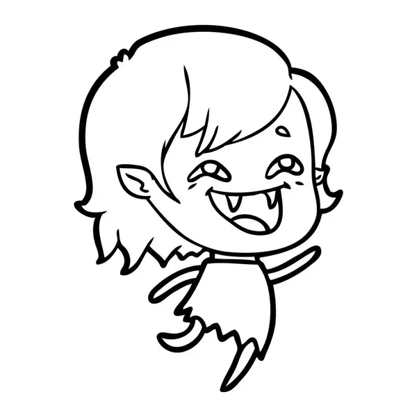 Kreslený Smějící Upíří Dívka — Stockový vektor