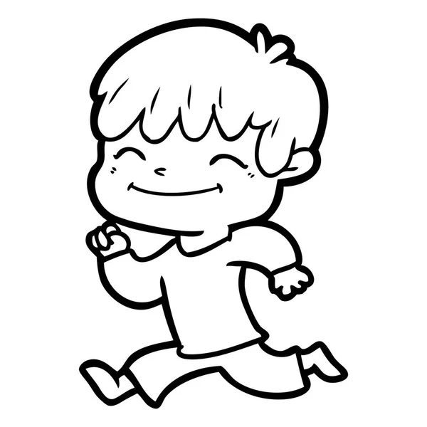 Vektorillustration Cartoon Happy Boy — Stock vektor