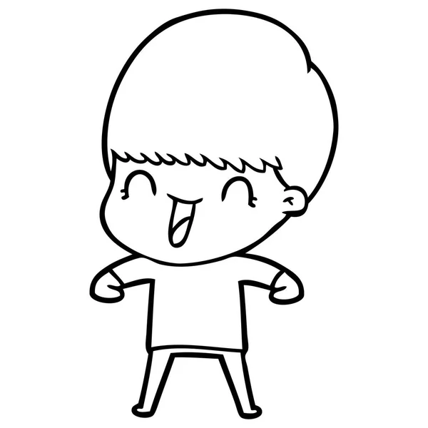 Vektorové Ilustrace Šťastný Kreslený Chlapec — Stockový vektor