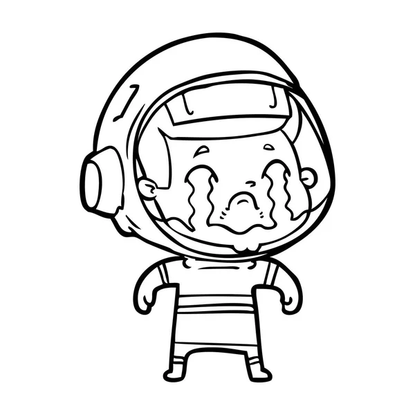 Vektorillustration Tecknad Gråtande Astronaut — Stock vektor