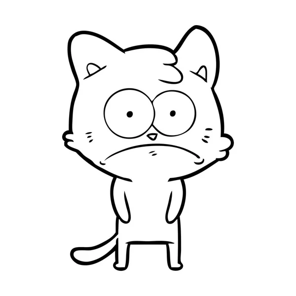 Vectorillustratie Van Cartoon Nerveus Kat — Stockvector