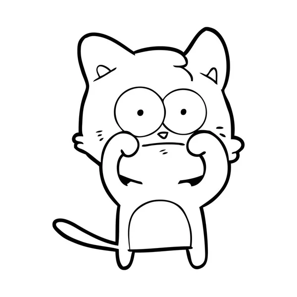Vektorové Ilustrace Kreslené Nervózní Kočka — Stockový vektor