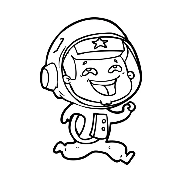 Ilustração Vetorial Astronauta Rindo Dos Desenhos Animados — Vetor de Stock