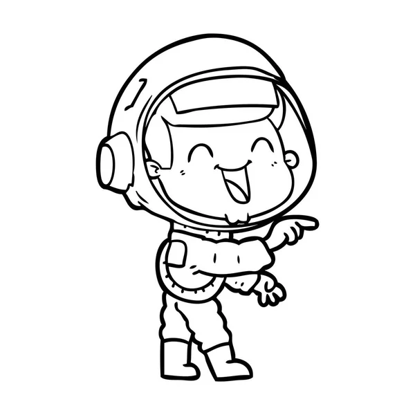 Vektorillustration Des Glücklichen Cartoon Astronauten — Stockvektor
