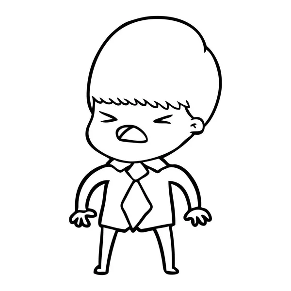 Ilustração Vetorial Desenho Animado Homem Estressado — Vetor de Stock