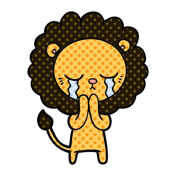 Векторная Иллюстрация Плачущего Льва — стоковый вектор