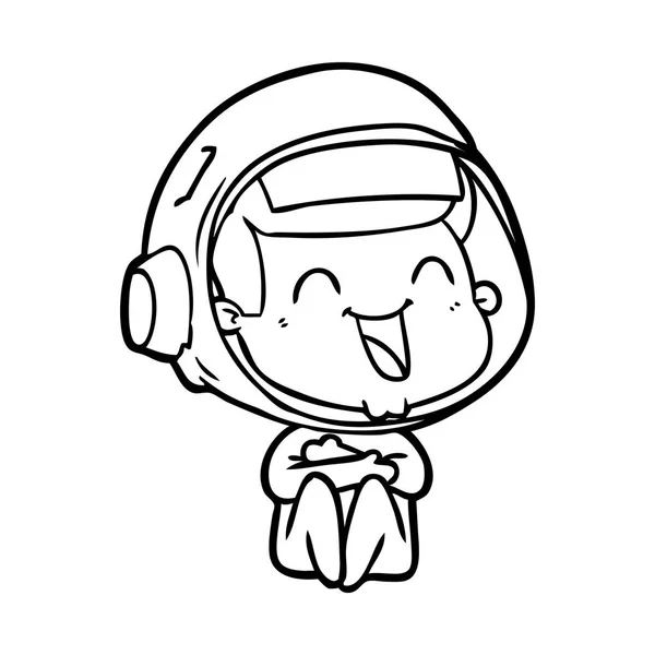 Vectorillustratie Van Happy Cartoon Astronaut — Stockvector