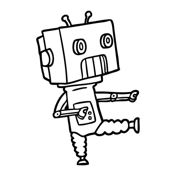 Vektor Illustration Tecknad Robot — Stock vektor