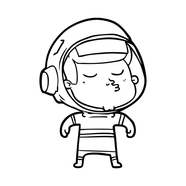 Illustration Vectorielle Dessin Animé Astronaute Confiant — Image vectorielle