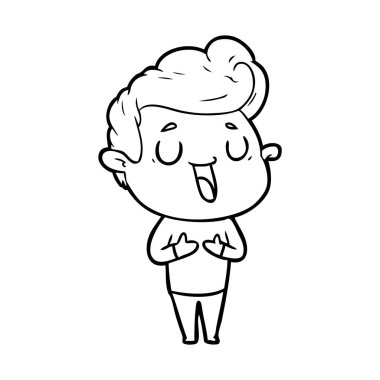 mutlu çizgi film adam vektör çizim