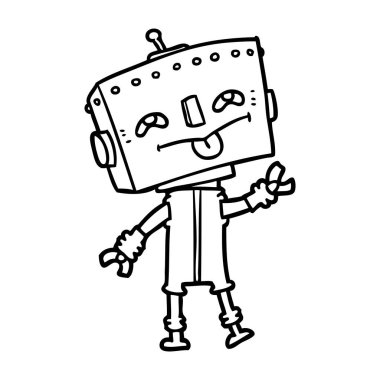 Çizgi film robotunun vektör çizimi