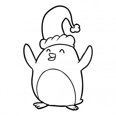 mutlu Noel penguen vektör çizim