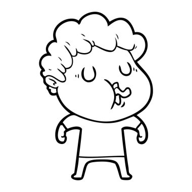  vektör çizim karikatür adam şarkı