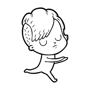 Çizgi filmdeki kadının vektör çizimi