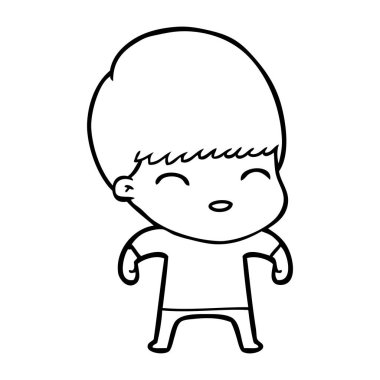 mutlu çizgi film çocuk vektör çizim