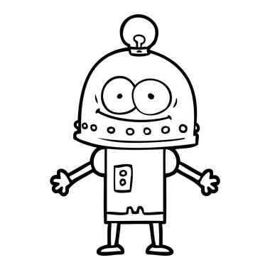 ampul ile mutlu karton robot