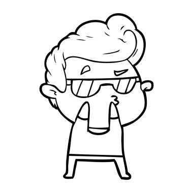 vektör çizim karikatür cool adam