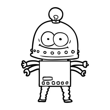 ampul ile mutlu karton robot