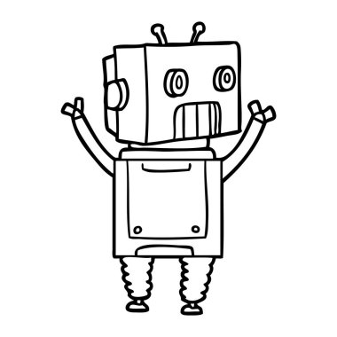 Çizgi film robotunun vektör çizimi