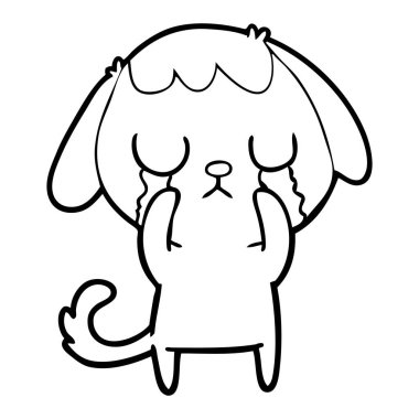 sevimli çizgi köpek ağlıyor