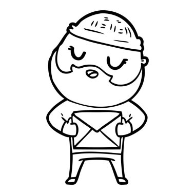 Sakallı çizgi film adamı.