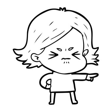 vektör çizim karikatür kızgın kız