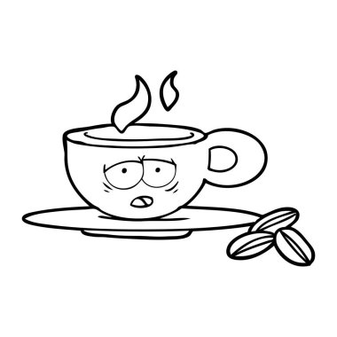 vektör çizim karikatür espresso kupa