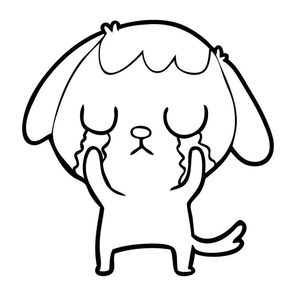Bonito Desenho Animado Cão Chorando — Vetor de Stock