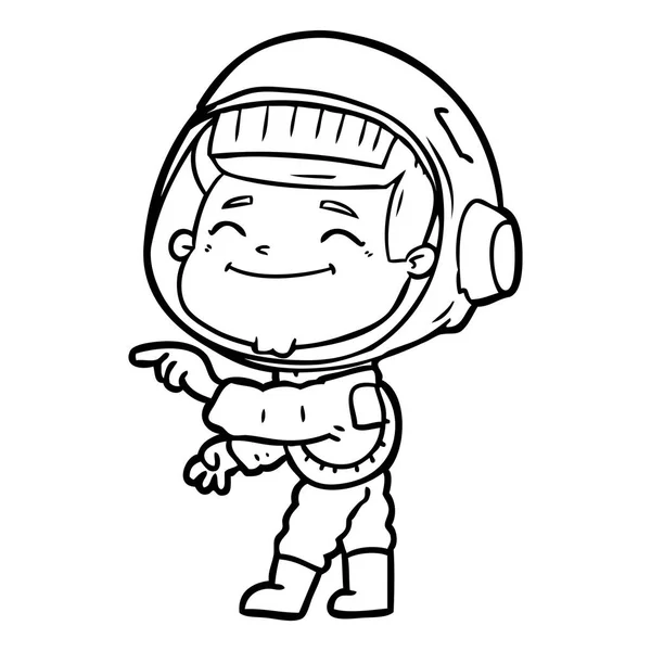 Vektorillustration Des Glücklichen Cartoon Astronauten — Stockvektor