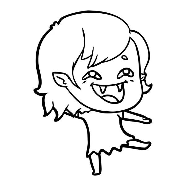 Cartoon Lachen Vampier Meisje — Stockvector