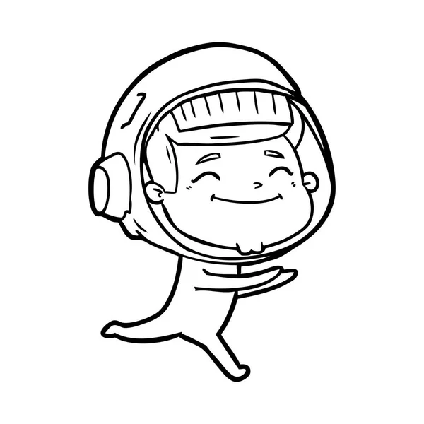 Ilustración Vectorial Del Astronauta Dibujos Animados Feliz — Vector de stock