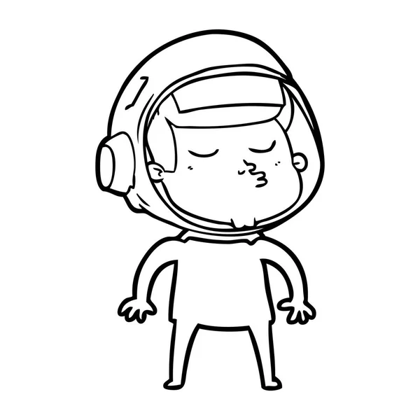 Vectorillustratie Van Cartoon Vertrouwen Astronaut — Stockvector