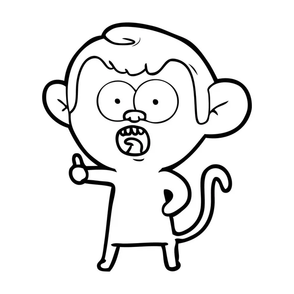 Vektorillustration Tecknad Chockad Monkey — Stock vektor