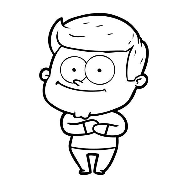 Vectorillustratie Van Cartoon Gelukkig Man — Stockvector