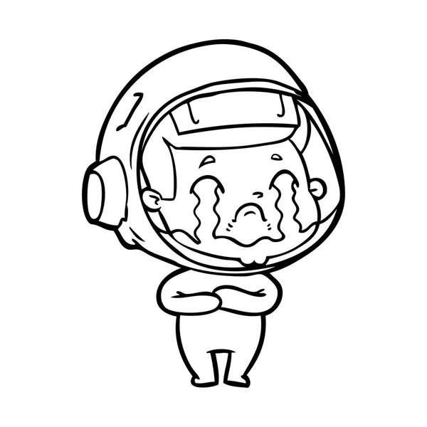 Wektor Ilustracja Kreskówka Płacz Astronauta — Wektor stockowy