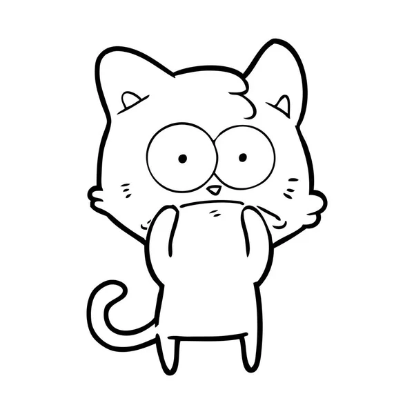 Ilustração Vetorial Desenho Animado Gato Nervoso — Vetor de Stock