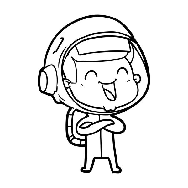 快乐卡通宇航员的矢量插图 — 图库矢量图片
