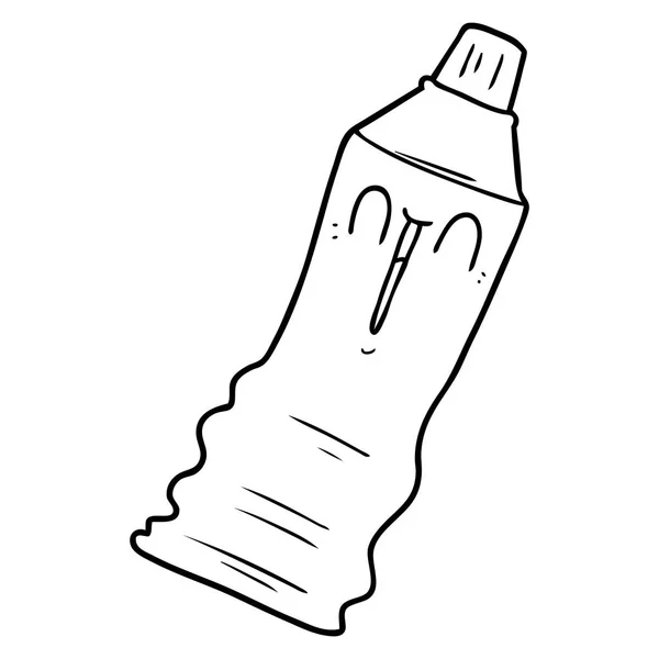 Vector Illustration Cartoon Toothpaste Tube — Stock Vector