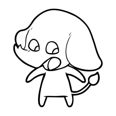 vektör çizim sevimli çizgi fil