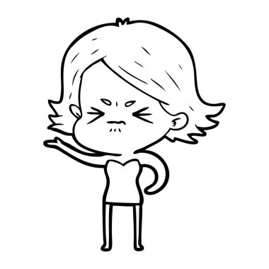 vektör çizim karikatür kızgın kız