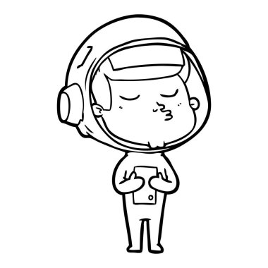 vektör çizim karikatür emin astronot