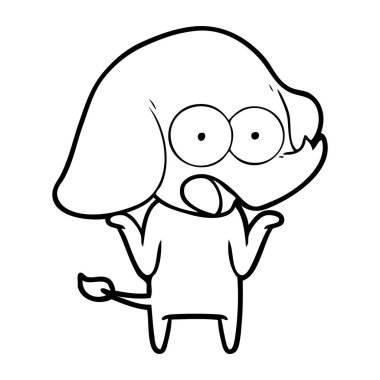 vektör çizim sevimli çizgi fil