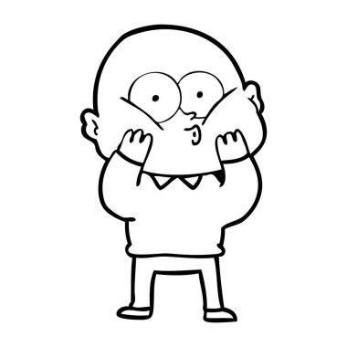 vektör çizim karikatür kel adam