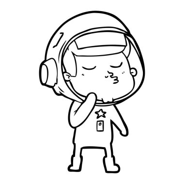 vektör çizim karikatür emin astronot