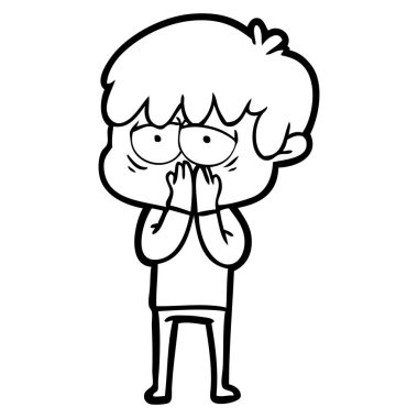 vektör çizim karikatür evlat yorgun